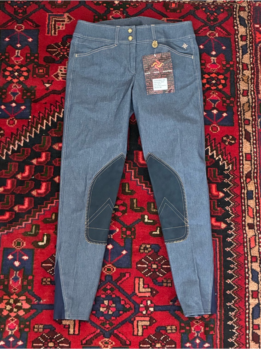 Santio Stella Equestrian Riding Denim Knee Patch Breeches